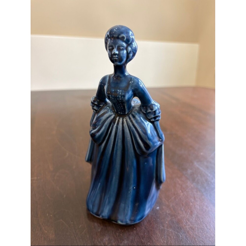 Blue Colonial Lady Figurine Bermuda Pottery